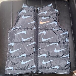 Nike Black and Blue Puffer Jacket